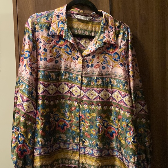 Zara floral blouse XL New without tags - Picture 6 of 6